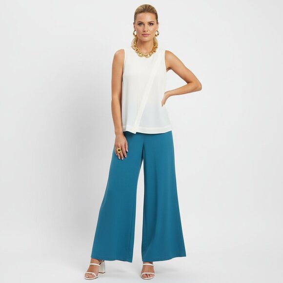 Tart Ivory Sleeveless Drape Front Zip Shoulder Top NEW M - Picture 8 of 8